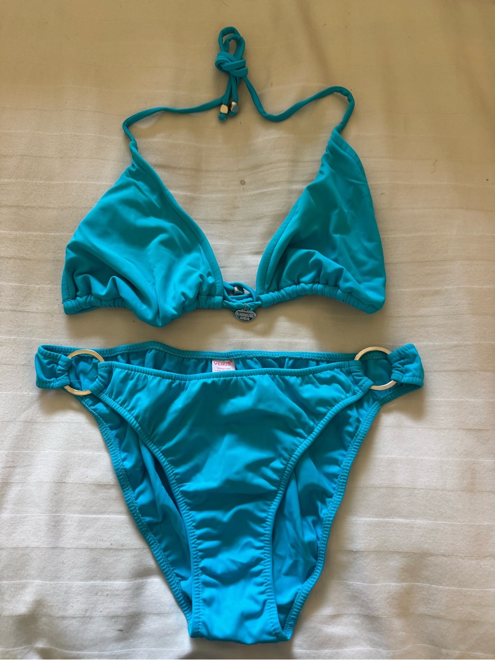 VENUS Turquoise Two-Piece Bikini Set with Silver Ring size10 Bottom size”D” Top